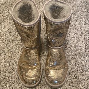 Silver sequin UGG boots